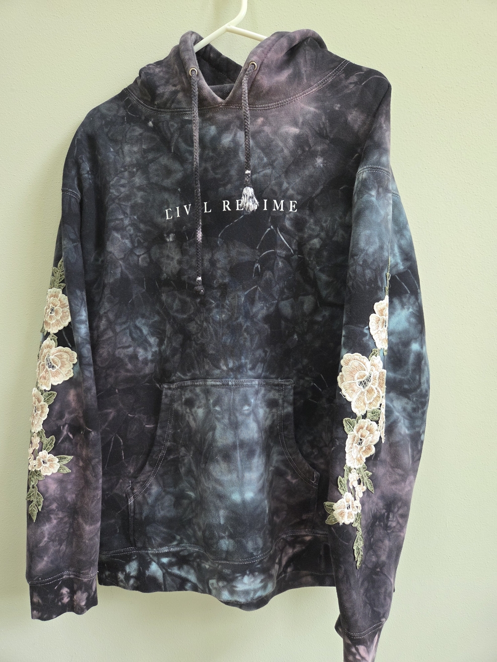 Civil Regime x Champion Thunder Wash Embroidered Floral Roses Unisex Hoodie